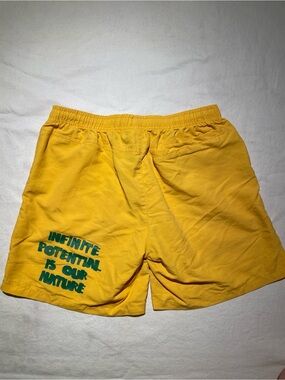 Kids of Immigrants Anything Is Possible 2021 Yellow Nylon Hiking Shorts Medium